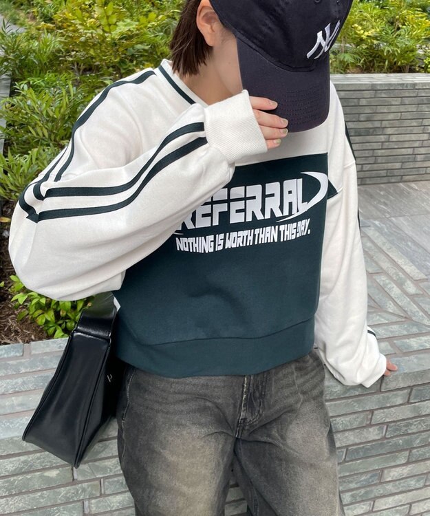 WEGO 切り替えショートスウェット グリーン