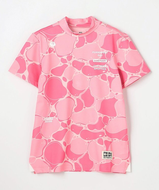 PW CIRCULUS 【MEN】WATER SURFACE プリントモックネックT ゴルフウェア レディース ピンク系5