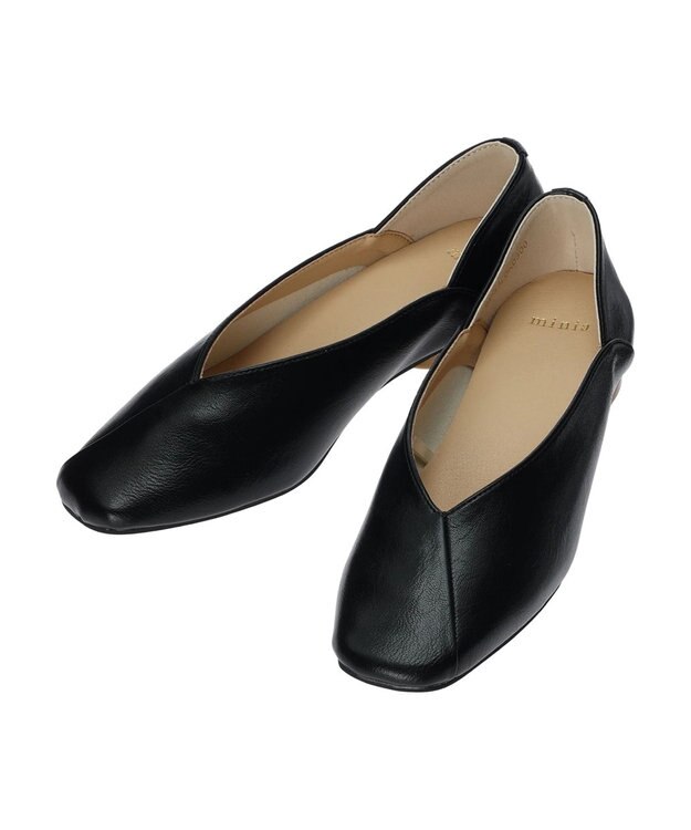 Green Parks ・ｍｉｎｉａ　ウッドヒールパンプス Black