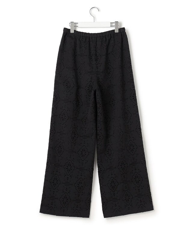 23区 【先行予約】ラッセルオーナメントレース ワイド パンツ ブラック系