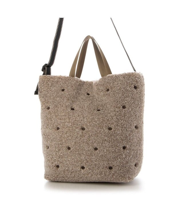 UNBILLION カシュカシュ cachecache / ミックスカラーボアドット2wayトート ブラウン