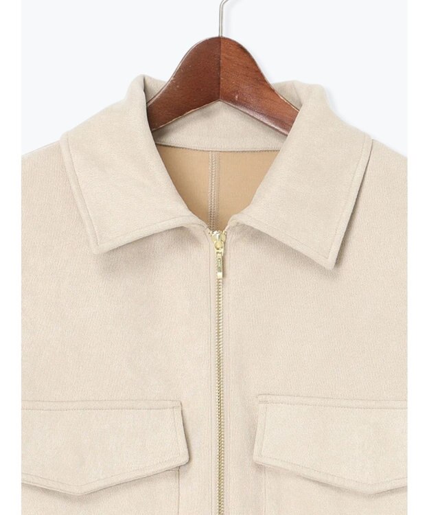 Te chichi スウェードジップブルゾン ライトベージュ