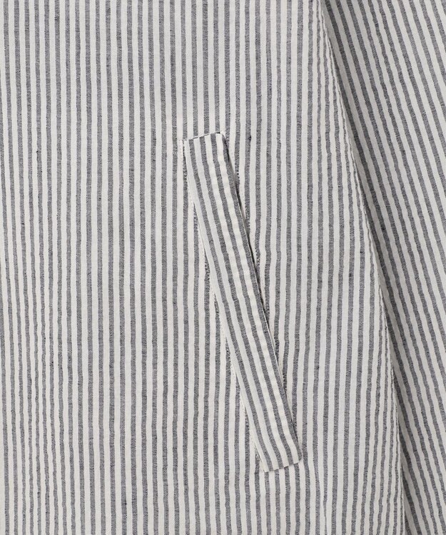 JOSEPH ABBOUD MOUNTAIN 【SPACE／UNISEX】オーガニックコットンリネンドライサッカー シャツ ネイビー系1