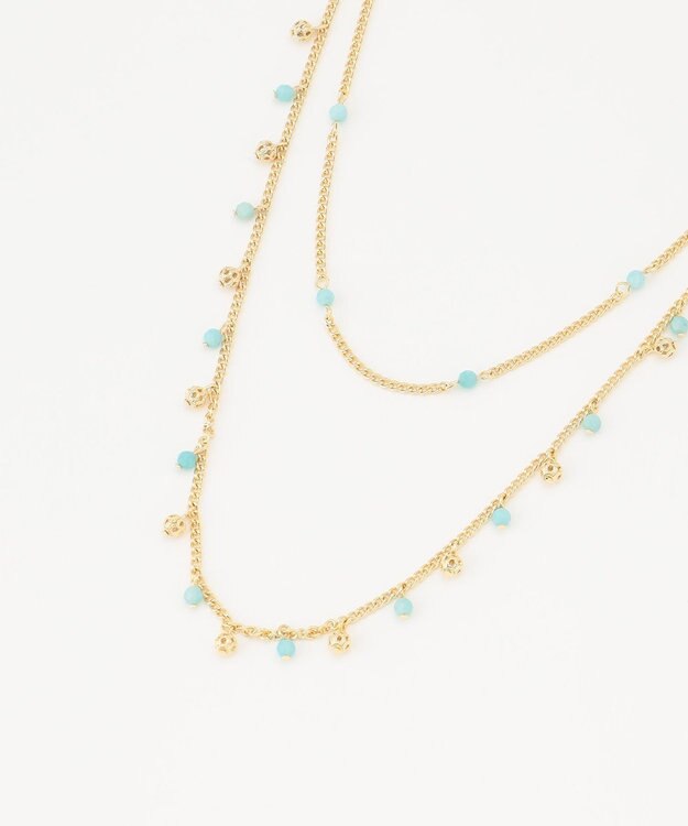 自由区 【カタログ掲載】ストーンミックスフリンジ2WAY ネックレス ゴールド系