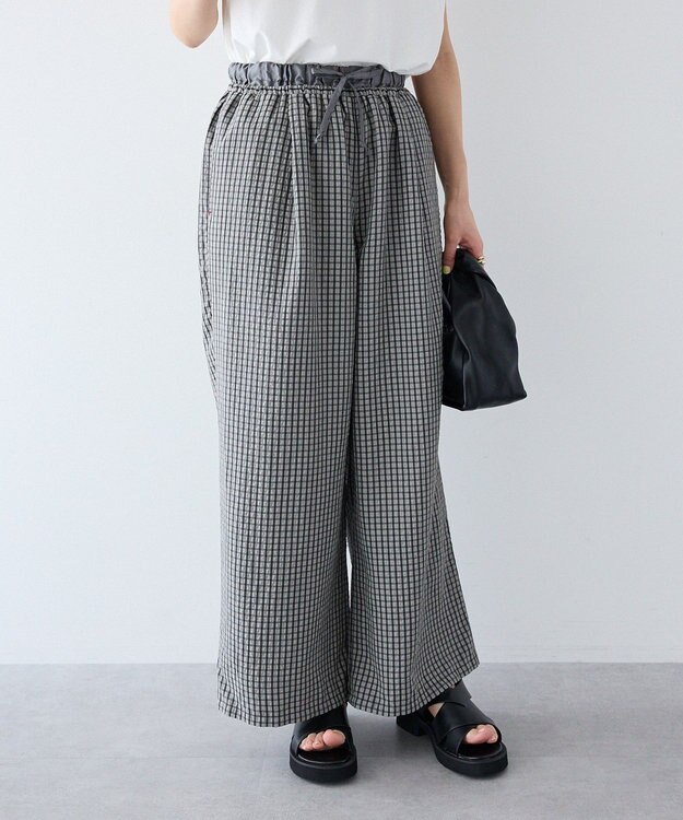 CRAFT STANDARD BOUTIQUE サッカーチェックイージーパンツ Gray