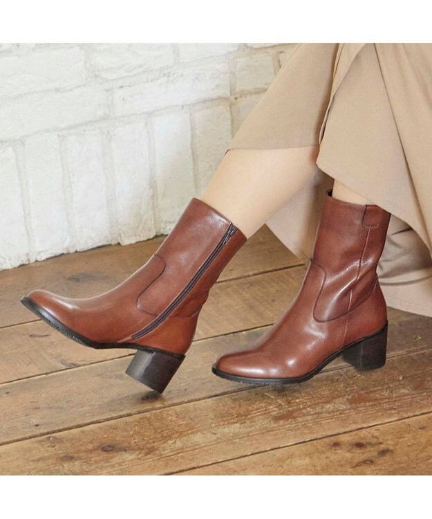 ing <ing>カジュアルハーフブーツ ブラウン