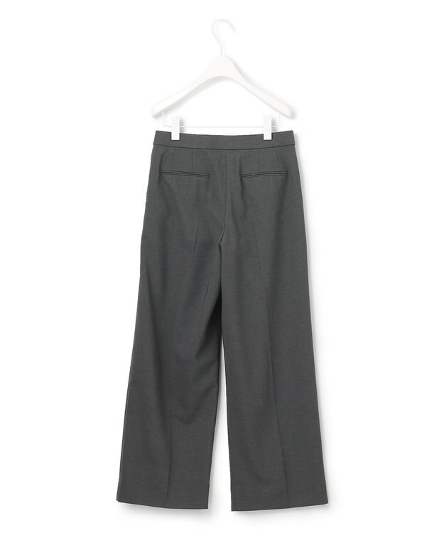 ICB 【洗える】 LinenLikeOx ワイドストレートパンツ グレー系