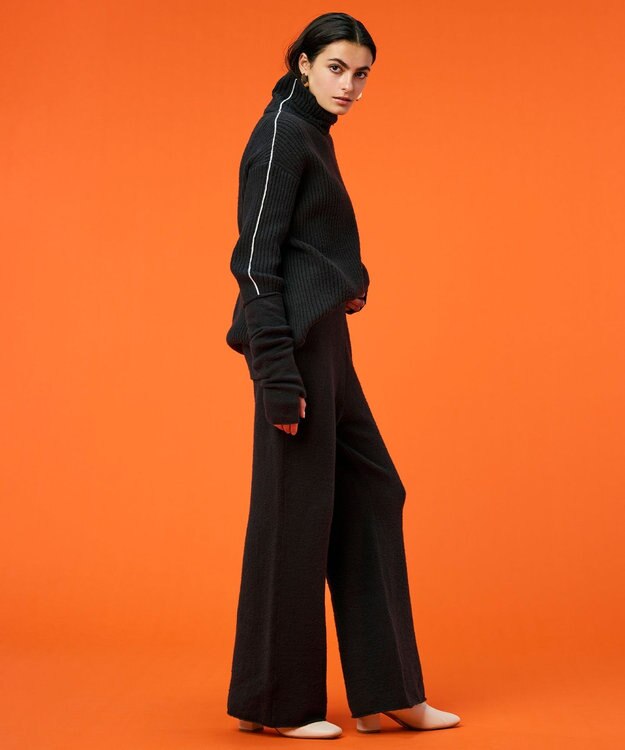 BEIGE， 【洗える】BERTAINA /  配色リンキングタートルネックニット C.Gray×Ecru