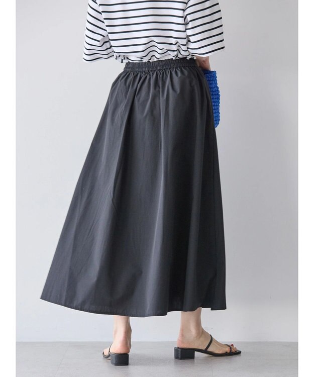 AMERICAN HOLIC 接触冷感タックフレアスカート Black