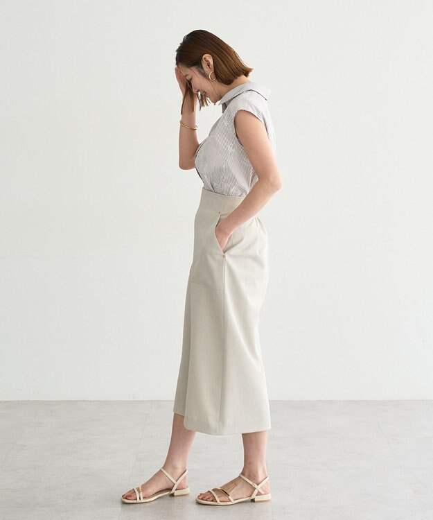 YECCA VECCA ドライタッチナロースカート Light Beige