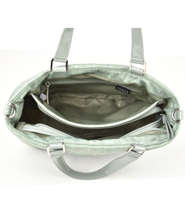 Y'SACCS PolkaDots口折れミニトート ライトグリーン