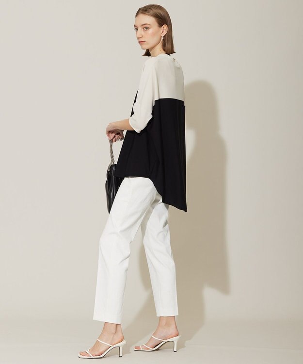 ICB 【新色追加・接触冷感・UVカット・洗える】 ヴィスコースナイロンハイゲージ 半袖プルオーバー トープ×ブラック系