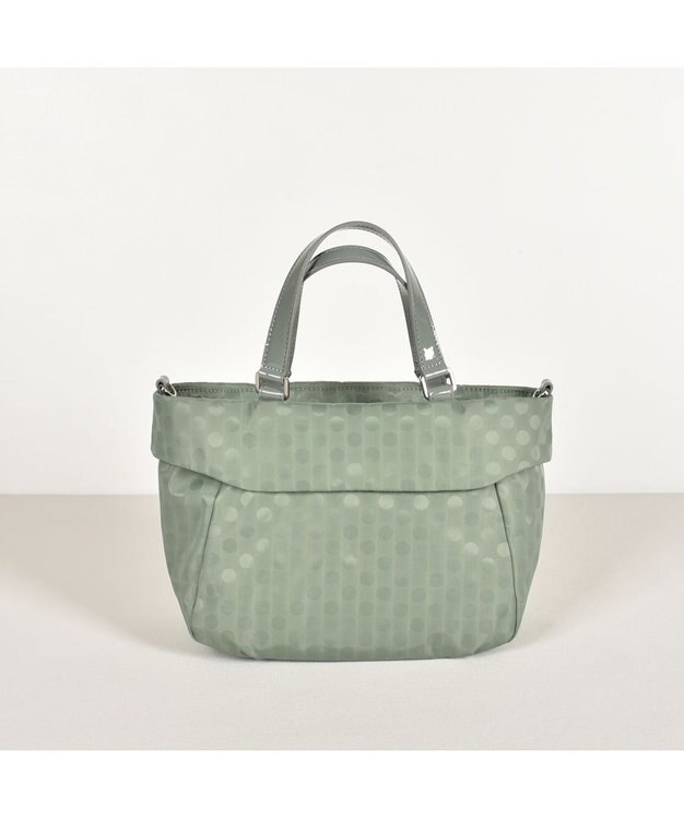 Y'SACCS PolkaDots口折れミニトート ライトグリーン