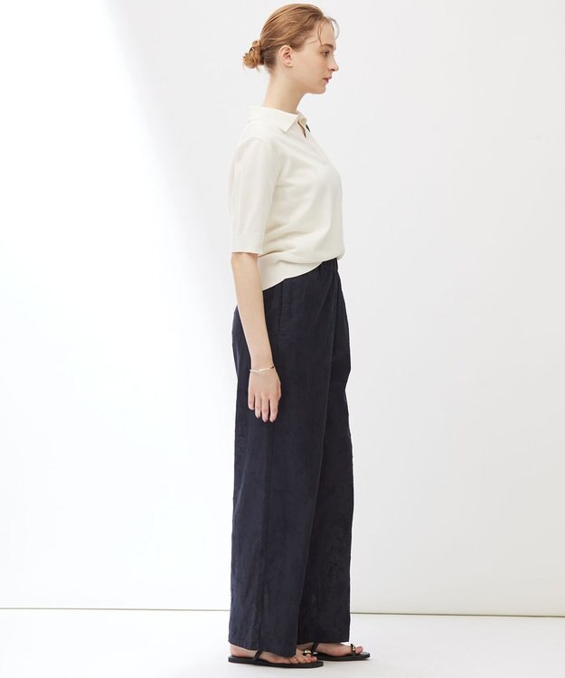 23区 【Indian Factory】フラワーエンブロイダリー ワイドパンツ ネイビー系