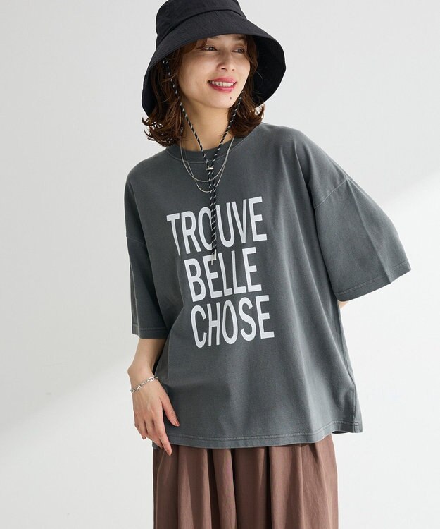 Green Parks ピグメントロゴＴシャツ Charcoal Gray