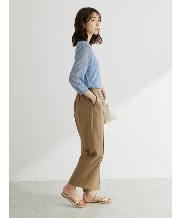 Green Parks ＳＥＴ２点　ラメすかしニット＋キャミソール Sax