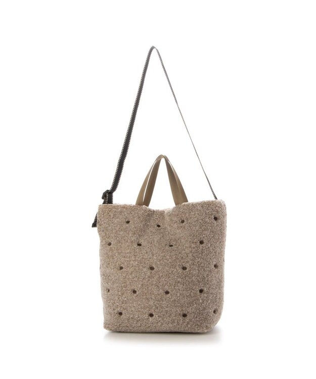 UNBILLION カシュカシュ cachecache / ミックスカラーボアドット2wayトート ブラウン