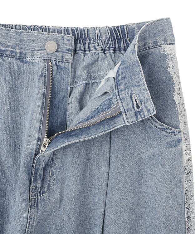 Green Parks サイドレースデニムワイドパンツ Light Indigo