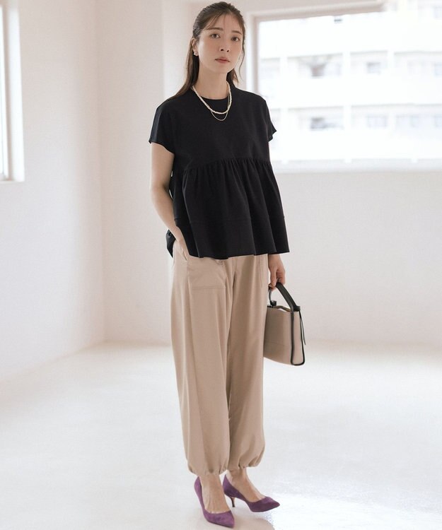 組曲 L ポリエステルレーヨンツイル パンツ ベージュ系