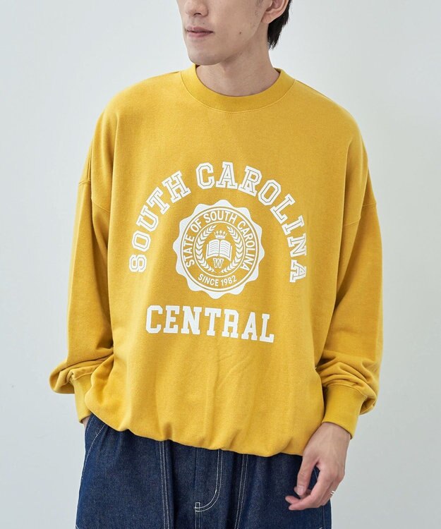 CRAFT STANDARD BOUTIQUE 【ユニセックス】裏毛プリントスウェット Mustard