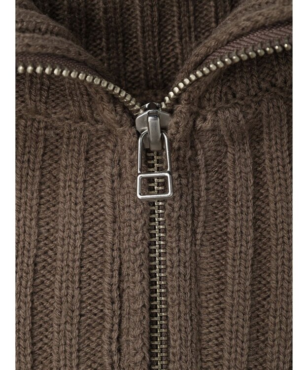 earth music&ecology ハーフジップニットベスト Mocha