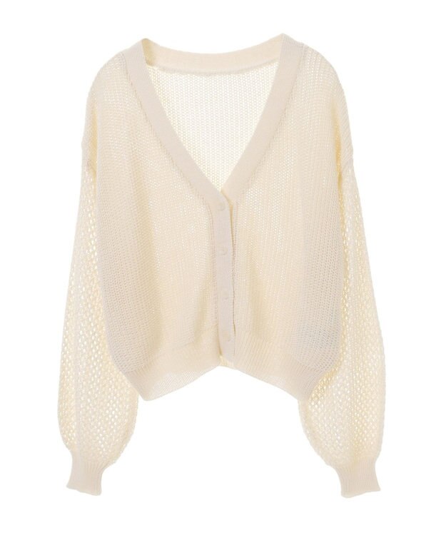 earth music&ecology メッシュカーディガン Ivory