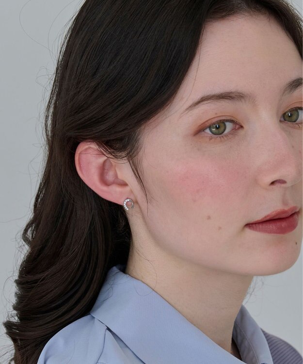 Phoebe 〈金属アレルギー対応〉グロッシーミニホースシューピアス　シルバー　ステンレス/馬蹄/蹄鉄/ラッキーモチーフ/ギフト/プレゼント シルバー