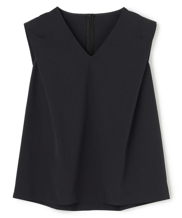 BEIGE， YANN / Vネックタックブラウス Black