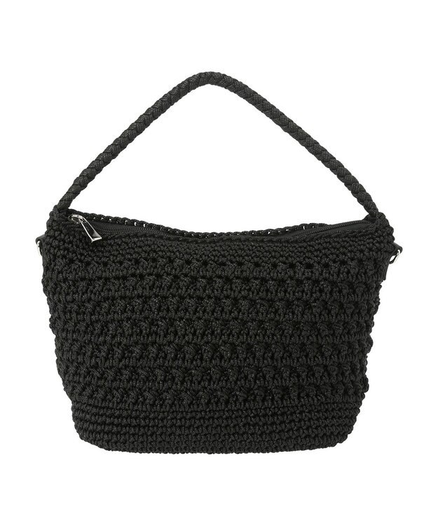 Green Parks ・ｃａｃｈｅ　ｃａｃｈｅ　柄編みワンハンドルミニバッグ Black