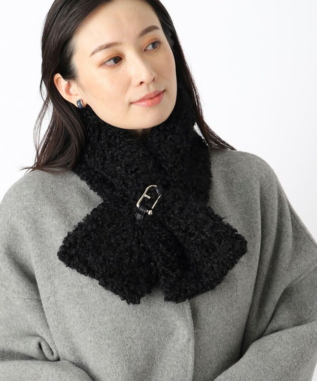 MOONBAT FURULA プードルファーマフラー ブラック