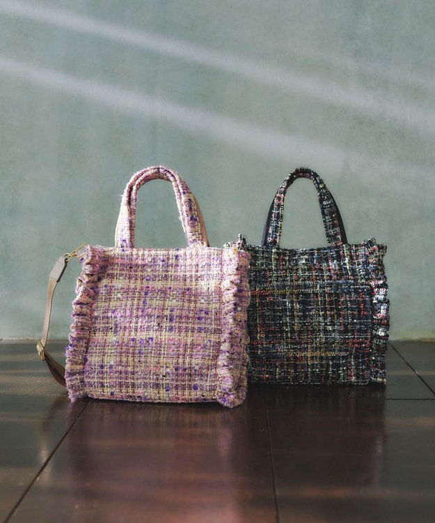 TOCCA 【美人百花掲載】【一部カラー撥水】TRIM WAVES MINITOTE ミニトートバッグ ブラック系5