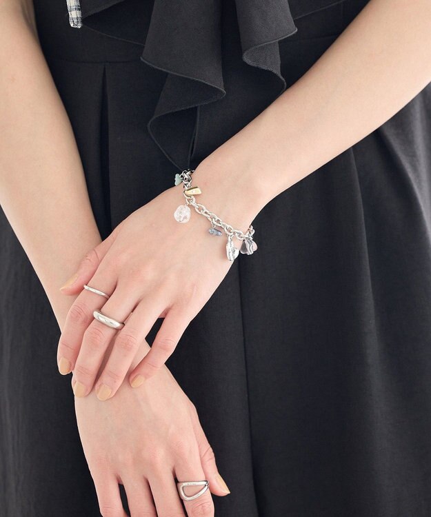 earth music&ecology ストーンＭＩＸチャームブレスレット Silver