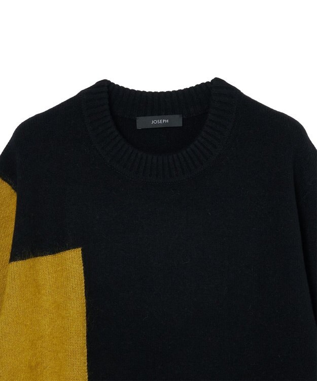 JOSEPH 【洗える】オーバーレイウールニット Smoke combo