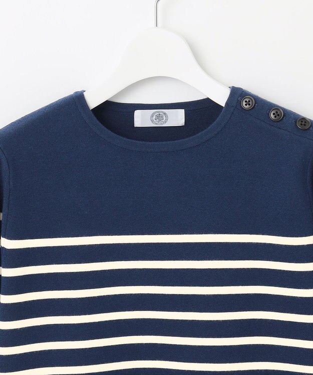 J.PRESS LADIES 【洗える】VIS/PE MILANO ボーダー ニット ダルブルー系1