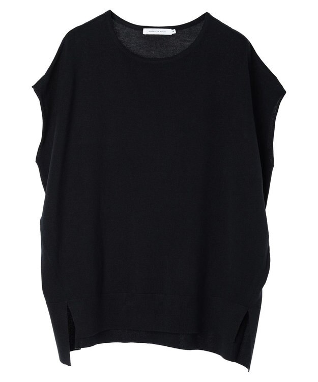 AMERICAN HOLIC 前振りニットフレンチスリーブプルオーバー Navy