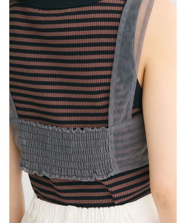 Green Parks ・ＥＬＥＮＣＡＲＥ　ＤＵＥ　フリルチュールビスチェ Charcoal Gray