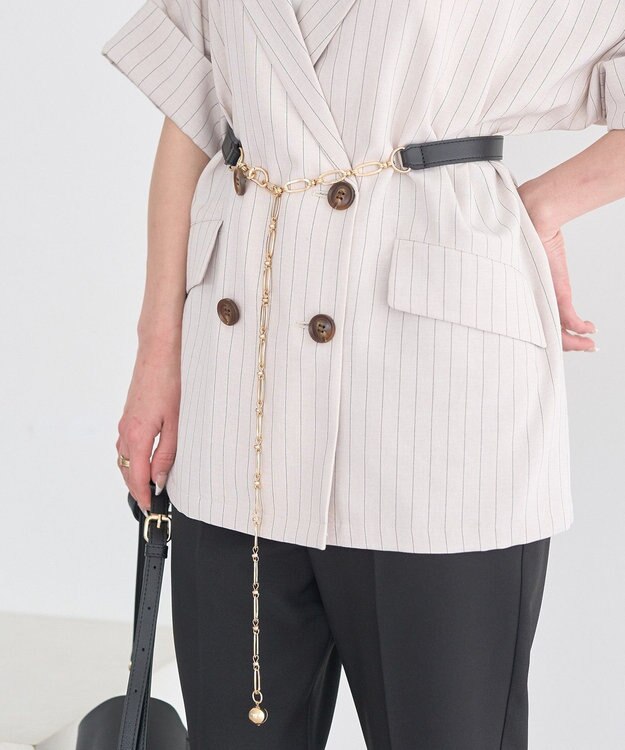 earth music&ecology デザインチェーンＭＩＸベルト Black