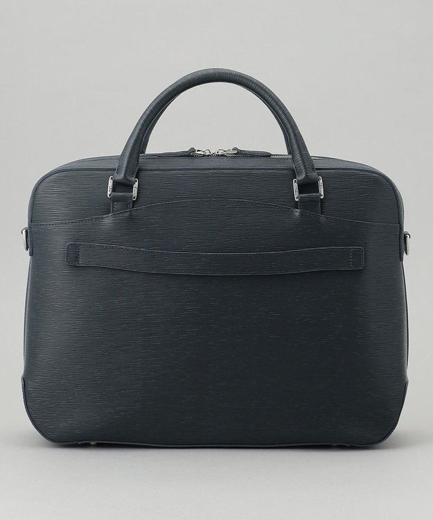 GOTAIRIKU 日本製【PELLE MORBIDA】型押しレザー ブリーフバッグ ネイビー系