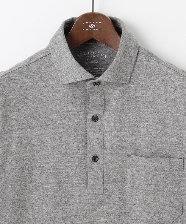 JOSEPH ABBOUD クールビズ【オーガニックコットン使用/日本素材】JOEコットン天竺 ポロシャツ ライトグレー系