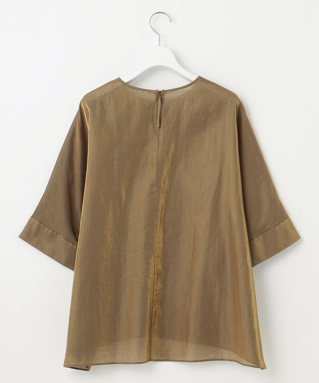 自由区 【洗える】ブライトシアーシャンブレー Tブラウス ブロンズ