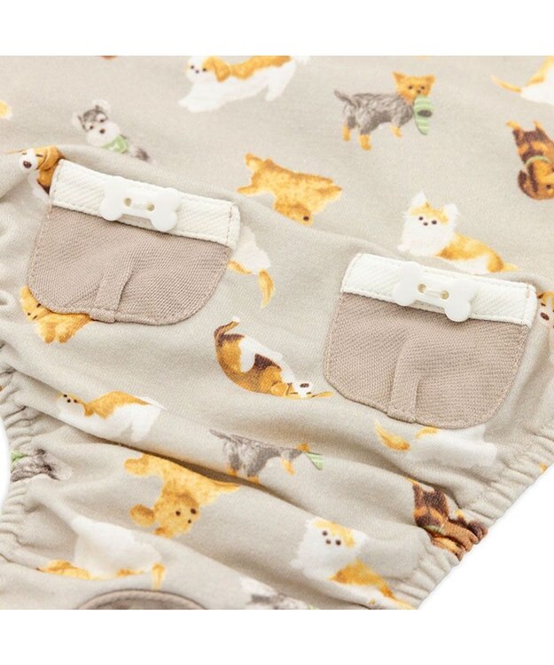PET PARADISE ペットパラダイス makokoro マナーオール 《犬柄》 小型犬 グレイッシュベージュ