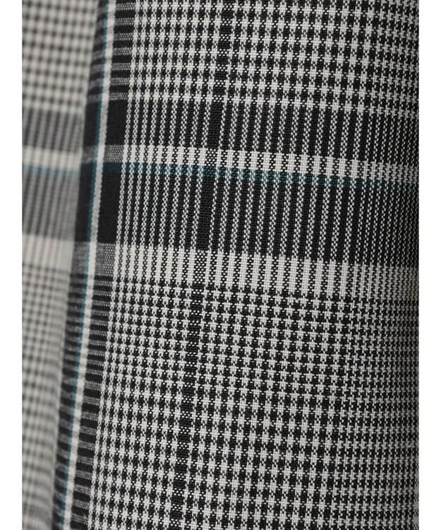 Green Parks 綿麻混バックルベルト付タイトスカート Check Black