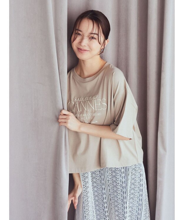 earth music&ecology ＣＡＮＮＥＳ　ショートＴ Beige