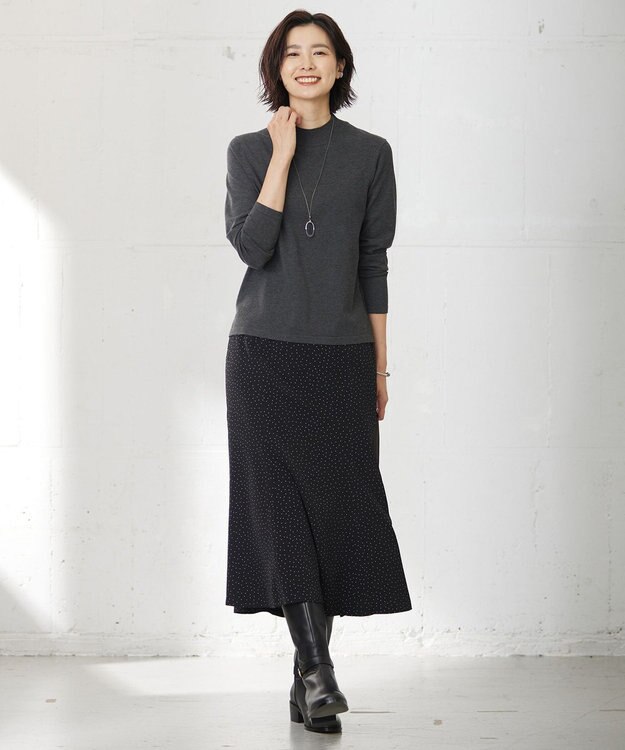 J.PRESS LADIES 【洗える】PRINCE ハイネック ニット グレー系