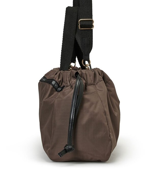 LeSportsac E/W CITY DRAWSTRING BAG /アップタウンダークチョコ/ブラック アップタウンダークチョコ/ブラック