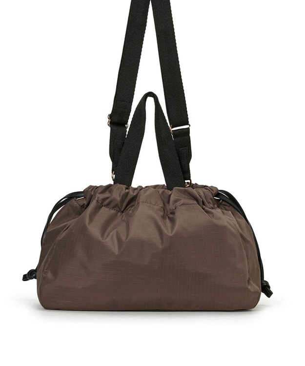 LeSportsac E/W CITY DRAWSTRING BAG /アップタウンダークチョコ/ブラック アップタウンダークチョコ/ブラック