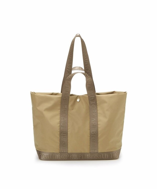 TOPKAPI 【Breath TOPKAPI】ナイロン ロゴテープ 2way ハンドル トートバッグ ベージュ