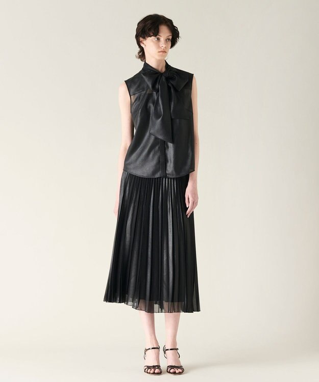 GRACE CONTINENTAL チンツボウタイノースリーブブラウス ブラック