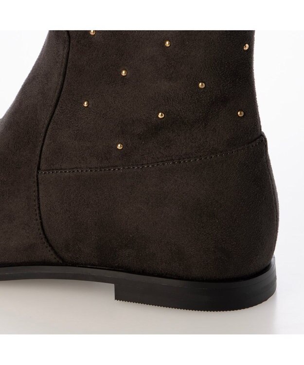Riz raffinee <Riz raffinee>スタッズ付インヒールブーツ ダークグレースエード