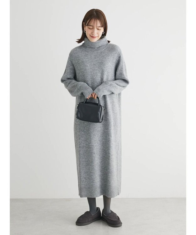 Green Parks タートルニットワンピース Gray